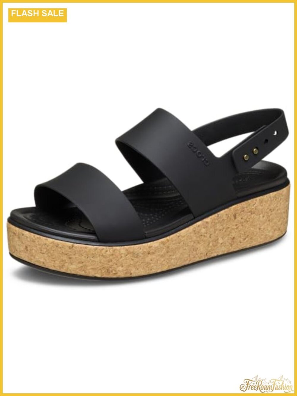 Crocs Brooklyn Cork Low Wedge Sandals Adjustable Buckle EVA Comfort